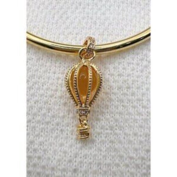 Sparkling Clear Hot Air Balloon Dangle Charm Fit Pandora Bracelet Necklace - Picture 3 of 3